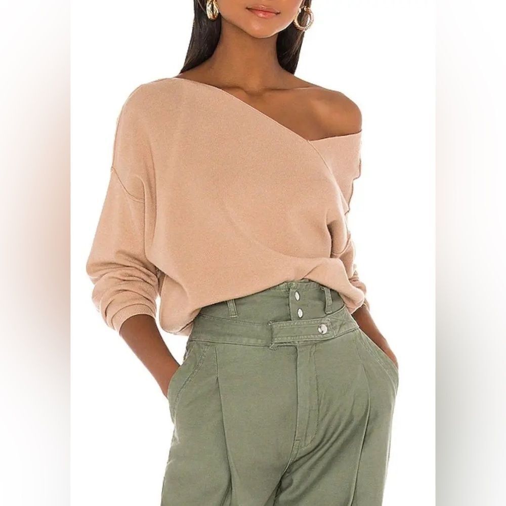 Line & Dot Women's Favorite Geometric V Neck Sweater in Taupe Size XS